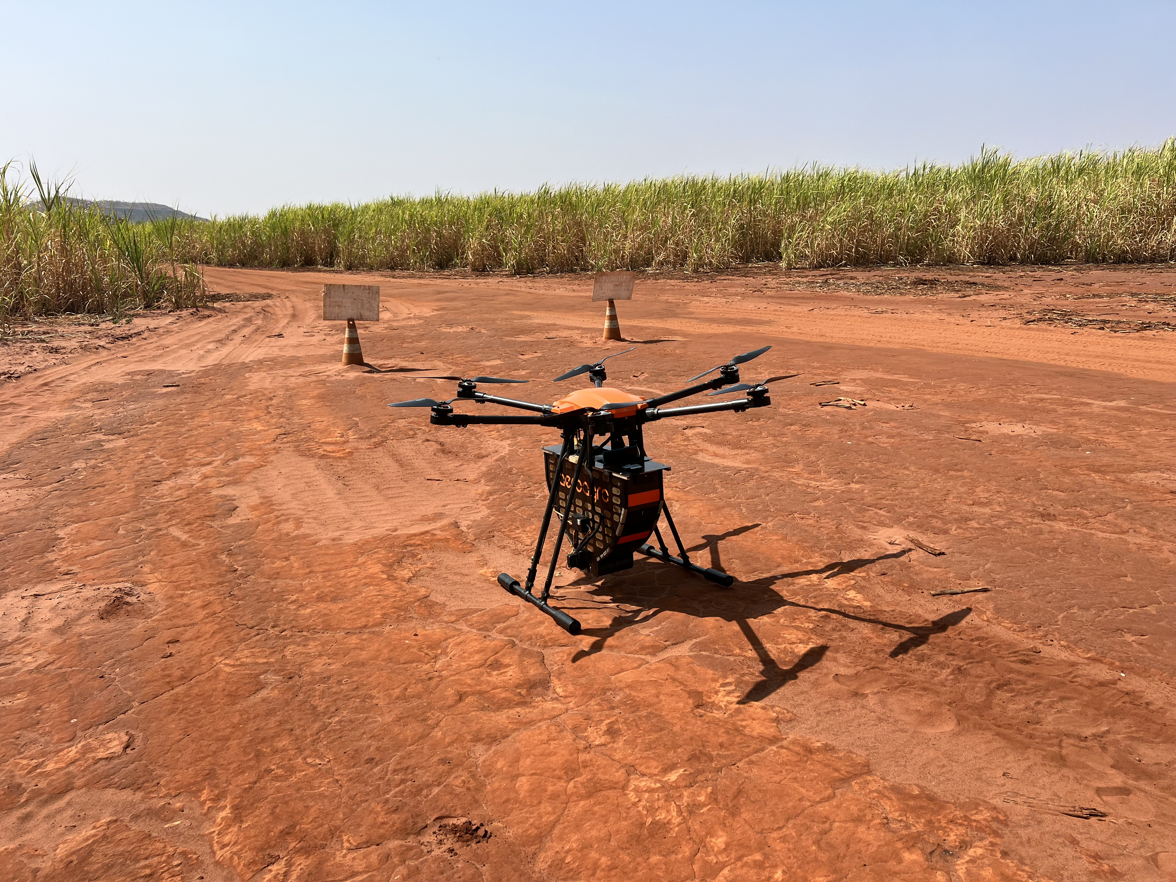 Liberação de Cotesia flavipes com drone — controle biológico de broca da cana com drone