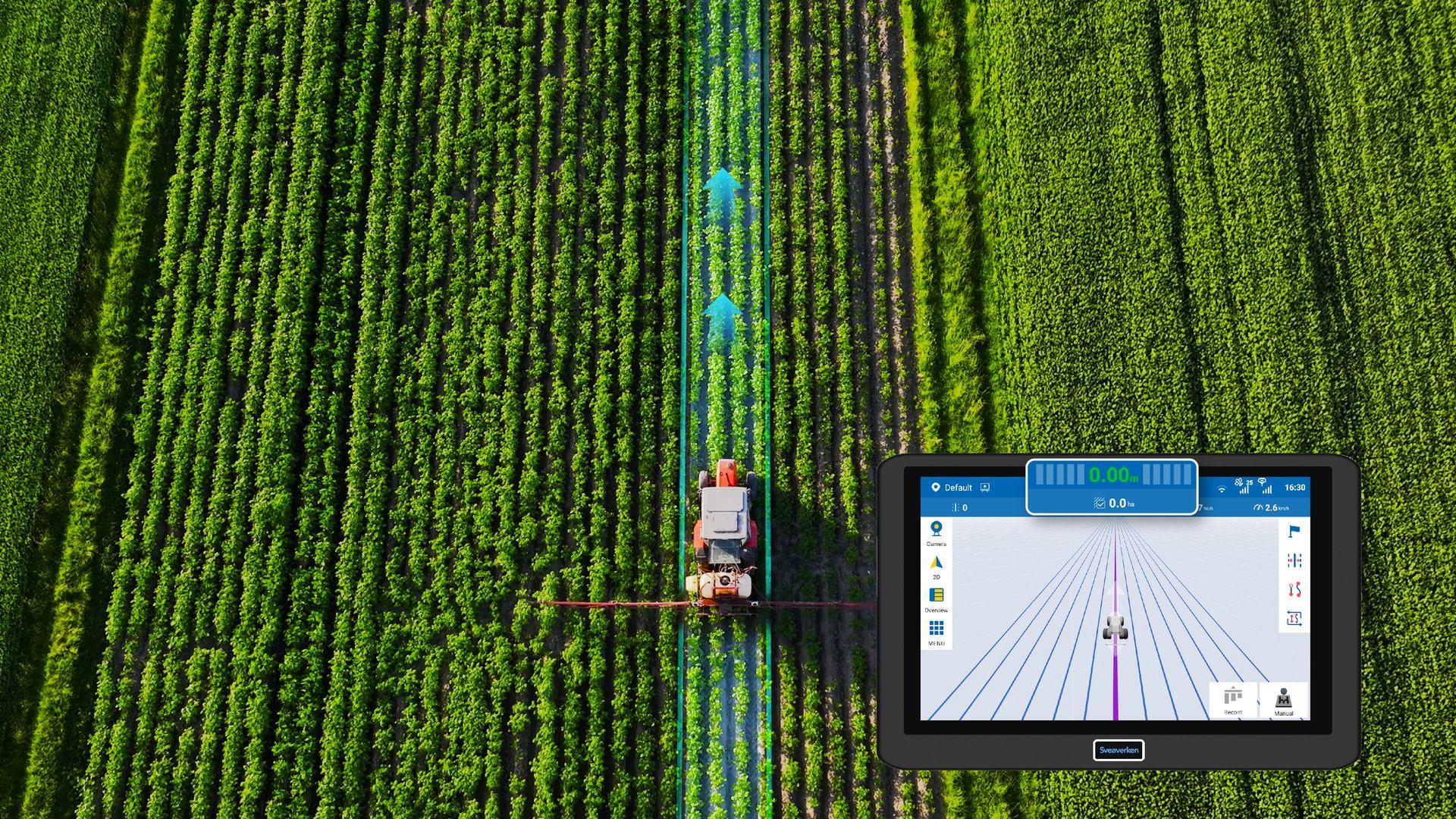 Linhas de guia georreferenciadas para piloto automático — projeto RTK GNSS em lavoura